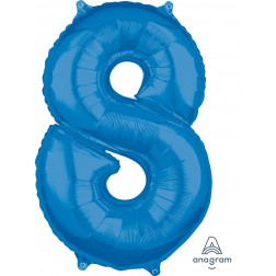 Anagram Mid-Size Shape Number "8" Blue 26 inch