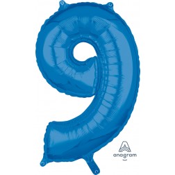 Anagram Mid-Size Shape Number "9" Blue 26 inch