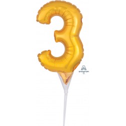 Anagram CI: Cake Pick Numbers Micro Number " 3 " Gold