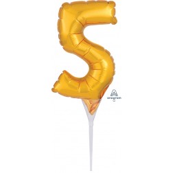 Anagram CI: Cake Pick Numbers Micro Number " 5 " Gold