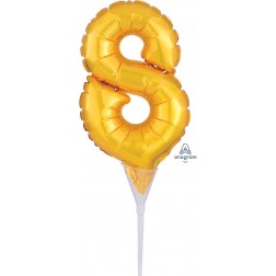 Anagram CI: Cake Pick Numbers Micro Number " 8 " Gold