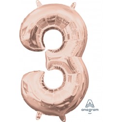 Anagram MiniShape Number "3" Rose Gold