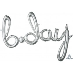 Script Phrase "Bday" Silver