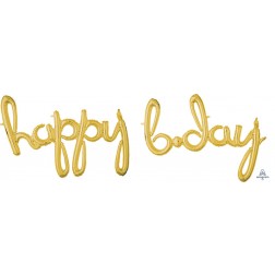 Script Phrase "Happy Bday" Gold