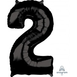 Anagram Mid-Size Shape Number "2" Black 26 inch