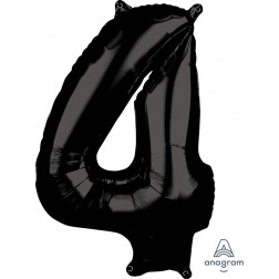 Anagram Mid-Size Shape Number "4" Black 26 inch