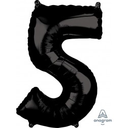 Anagram Mid-Size Shape Number "5" Black 26 inch