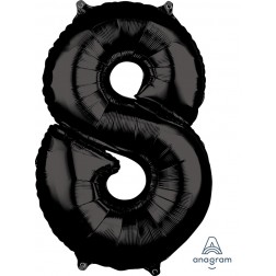 Anagram Mid-Size Shape Number "8" Black 26 inch