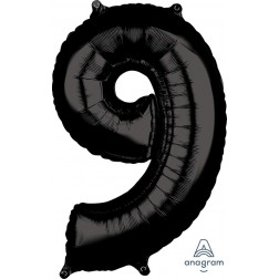 Anagram Mid-Size Shape Number "9" Black 26 inch