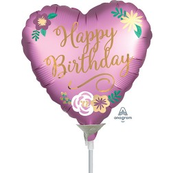 9" Birthday Satin Flowers
