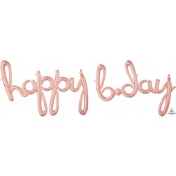 CI: Script Phrase Happy Bday Rose Gold