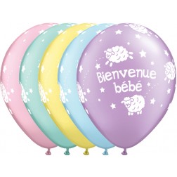 11" Bienvenue bébé - agneau Assortiment perlé pâle (50/sac)