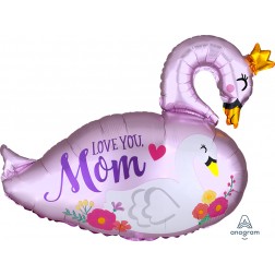 SuperShape Satin Infused Mama & Baby Swan 