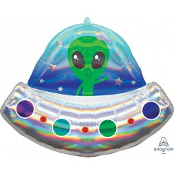 SuperShape Holographic Alien Space Ship Iridescent