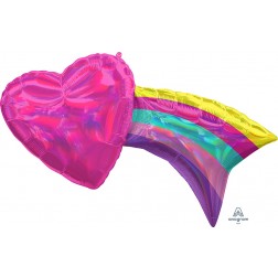 SuperShape Holographic Iridescent Rainbow with Heart