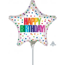 9" Happy Birthday Color Dots