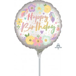9" Boho Birthday Satin Flowers