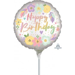 4" Boho Birthday Satin Flowers