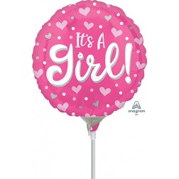 9" It's A Girl Hearts & Dots