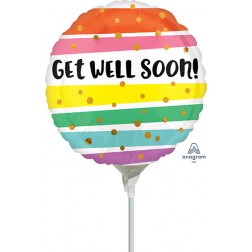 9" Get Well Bold Stripes 