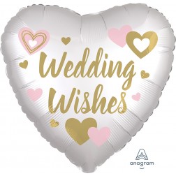 Standard Satin Wedding Wishes White