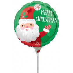 9" Satin Smiley Santa Christmas