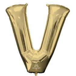 SuperShape Letter V White Gold