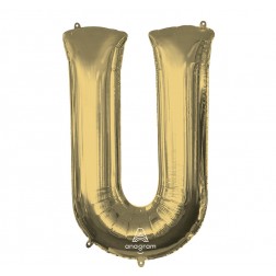SuperShape Letter U White Gold