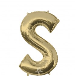 SuperShape Letter S White Gold