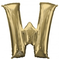 SuperShape Letter W White Gold