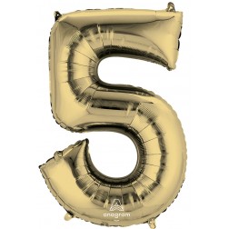 SuperShape Numbers: 5 White Gold