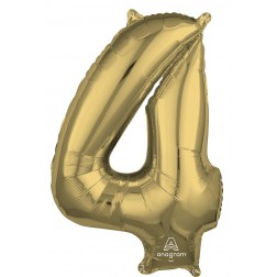 MidSize Number 4 White Gold