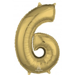 MidSize Number 6 White Gold