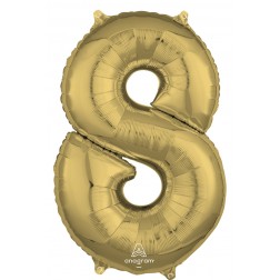 MidSize Number 8 White Gold