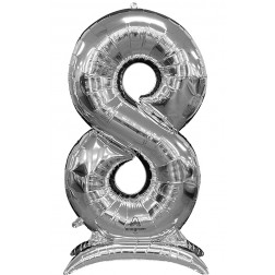 50" Stand-Up Numberz "8" Silver