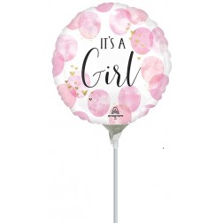 9" Baby Girl Pink Watercolor