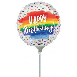 9" Satin Happy Birthday Dots