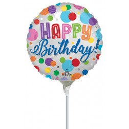 9" Satin Happy Birthday Orbs