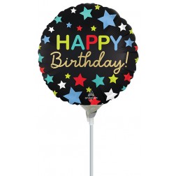 9" Satin Happy Birthday Stars