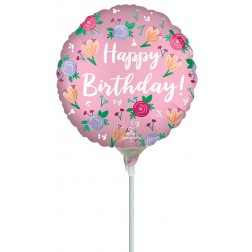 9" Satin Happy Birthday Peony