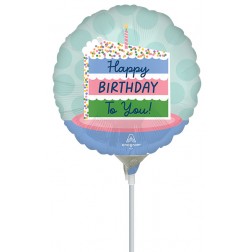 9" Satin Happy Birthday Cake