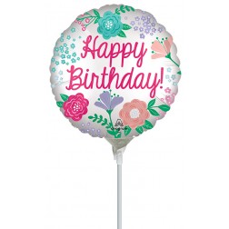 9" Satin Happy Birthday Garden