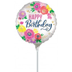 4" Satin Artful Floral Bday