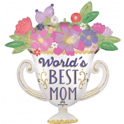 SuperShape Satin World's Best Mom Trophy