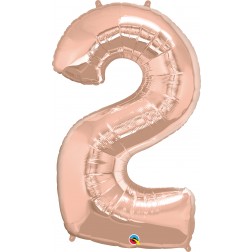 Qualatex Shape 34" Rose Gold Number 2 (pkgd) 