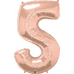 Qualatex Shape 34" Rose Gold Number 5 (pkgd) 