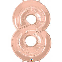 Qualatex Shape 34" Rose Gold Number 8 (pkgd)