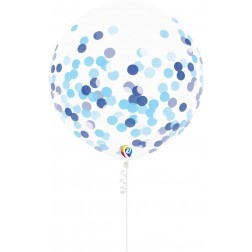 17" Confetti with Ribbon Blue