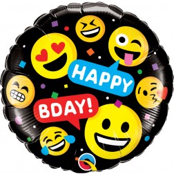 18" Smileys Happy Bday (pkgd)