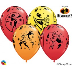 11" Disney Pixar Incredibles 2  Asst. Red, Yellow, Orange (25 ct.)